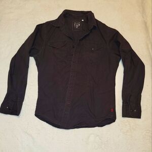 MEN'S GUESS vintage brown classic shirt size L